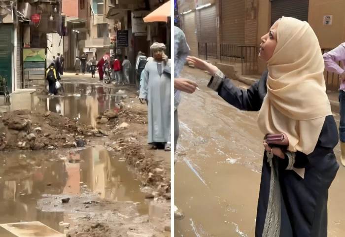 صحيفة المرصد - "عيب فضيحتنا تبقى على جميع العالم".. بالفيديو: مصريون يشتكون من غرق الشوارع والمنازل بمياه الصرف الصحي في الجيزة