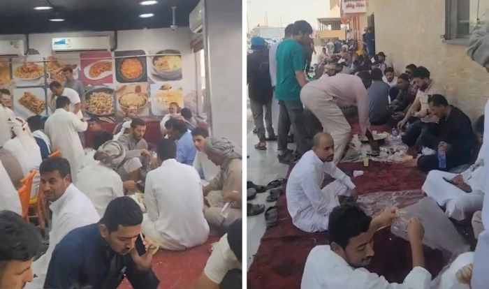 صحيفة المرصد - الزبائن افترشوا الأرصفة لتناول الطعام.. بالفيديو: ازدحام كبير داخل مطعم في حي السلي بالرياض يثير الجدل