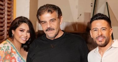 شيرين عبد الوهاب فى أول ظهور لها بصحبة مدير أعمالها ومحمد حماقى شيرين عبد الوهاب فى أول ظهور لها بصحبة مدير أعمالها ومحمد حماقى