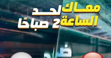المترو يقرر مد ساعات تشغيل الخط الأخضر الثالث غدا ساعة بسبب مباراة مصر وروسيا المترو يقرر مد ساعات تشغيل الخط الأخضر الثالث غدا ساعة بسبب مباراة مصر وروسيا