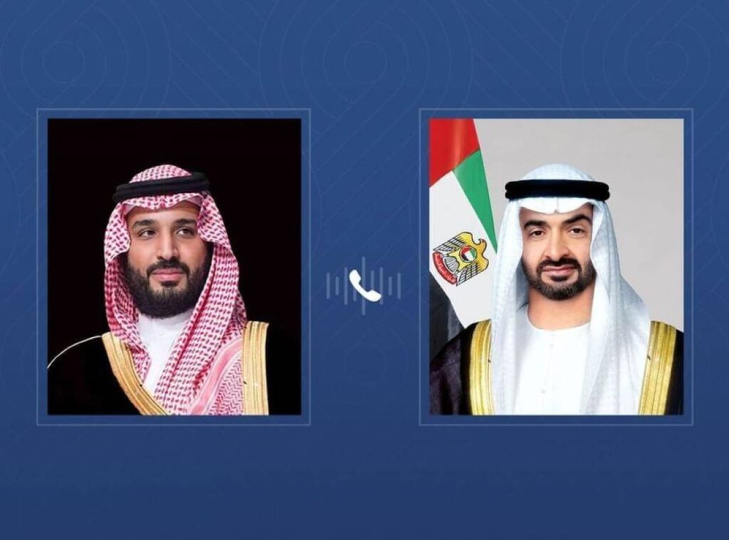 محمد بن زايد يتلقى اتصالاً هاتفياً من ولي عهد السعودية Al Bayan
