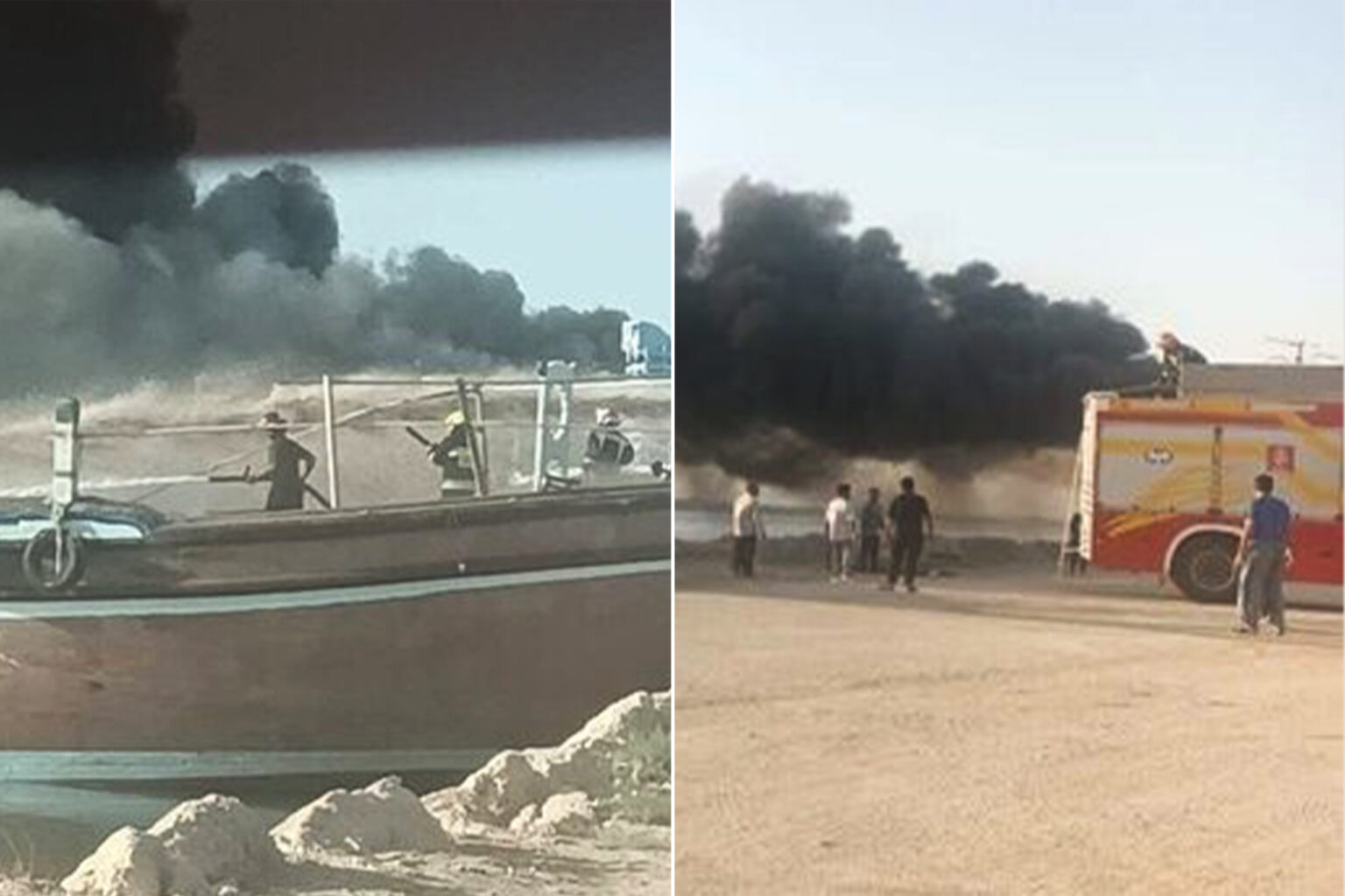مهر: اندلاع حريق في سفن تجارية بميناء دير الإيراني | أخبار