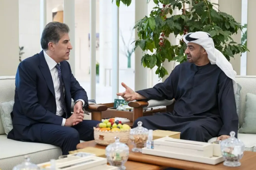 محمد بن زايد ورئيس كردستان العراق يبحثان التعاون