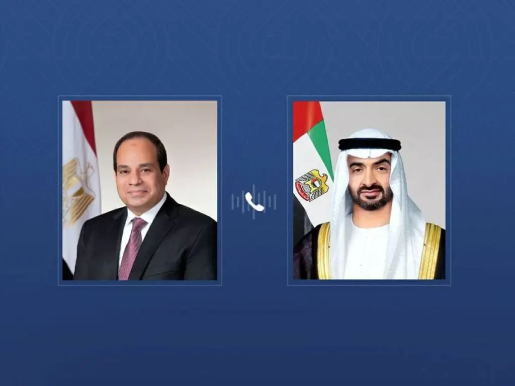 خلال اتصال مع محمد بن زايد.. السيسي يدين الاعتداءات الإيرانية الإرهابية