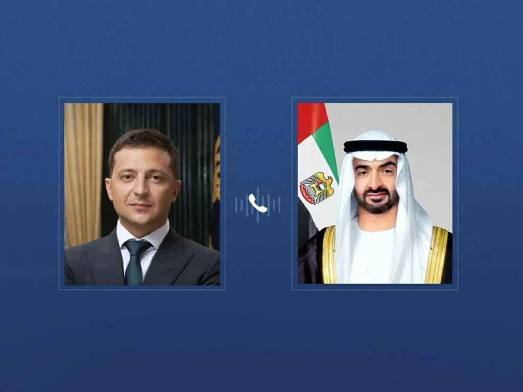خلال اتصال بمحمد بن زايد.. زيلينسكي يدين الاعتداءات الإيرانية الإرهابية على الإمارات خلال اتصال بمحمد بن زايد.. زيلينسكي يدين الاعتداءات الإيرانية الإرهابية على الإمارات