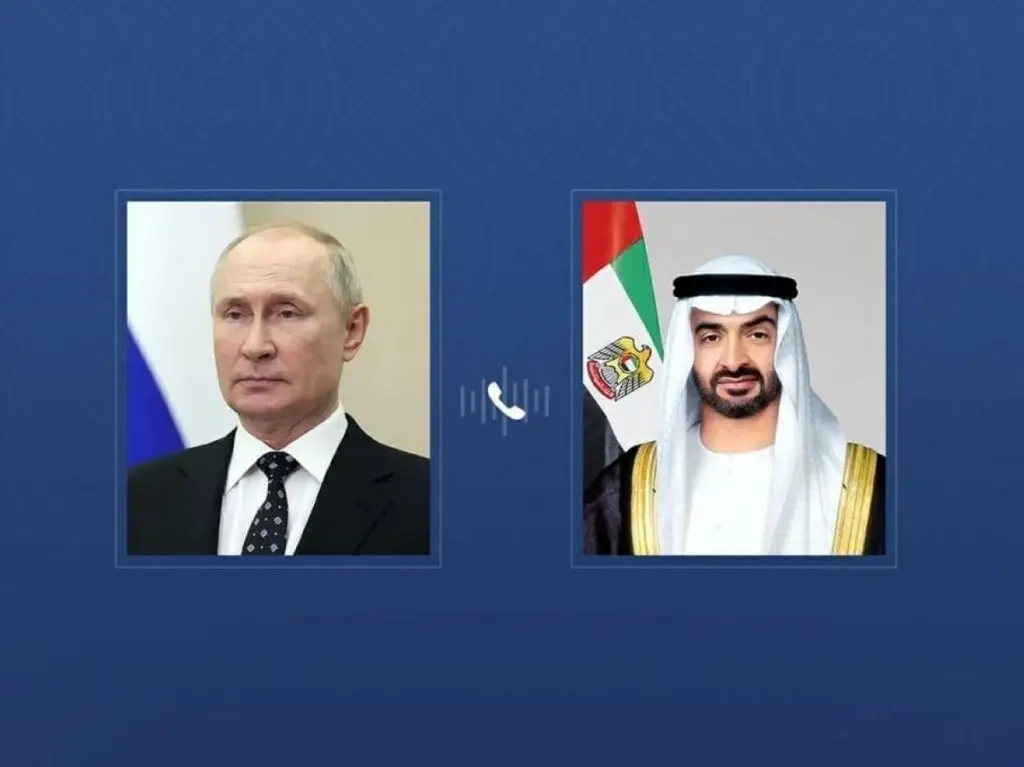 محمد بن زايد وبوتين يبحثان أوضاع الشرق الأوسط وتداعياتها الخطرة على الأمن الدولي