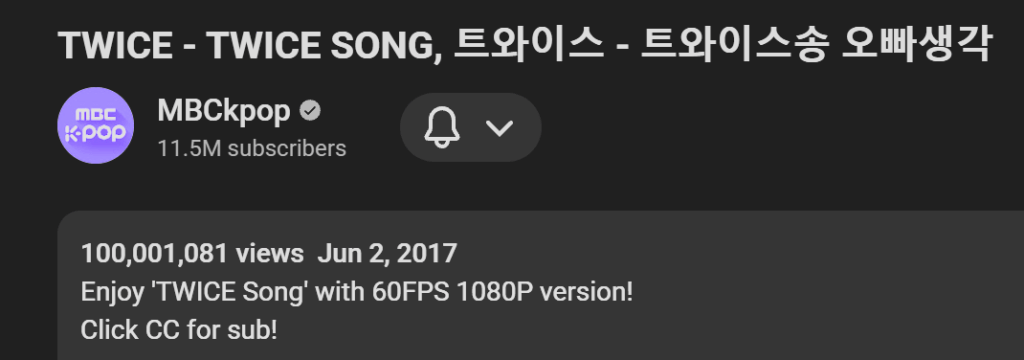 تهانينا لـ Twice "أغنية TWICE، TWICE - TWICE Song Oppa Thoughts" وصلت إلى 100 مليون مشاهدة