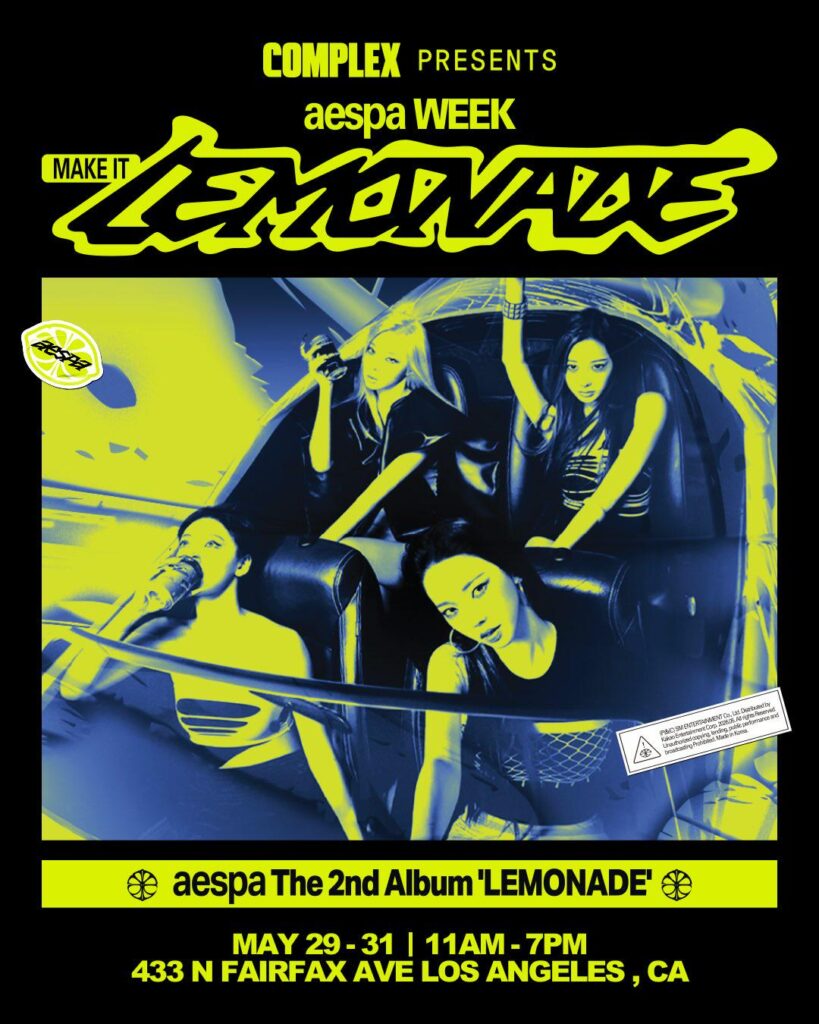 260526 aespa - الألبوم الثاني "LEMONADE" المنبثق في لوس أنجلوس (ملصق إعلان)