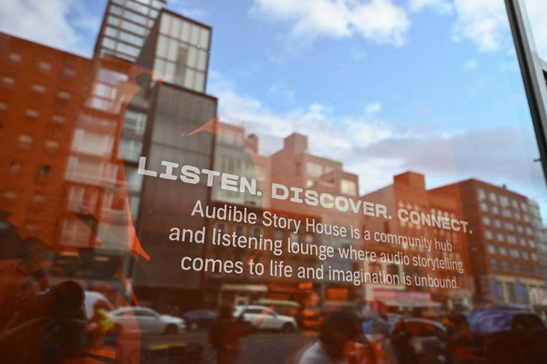 NEW YORK, NEW YORK - APRIL 30: A view of the atmosphere during the opening of Audible Story House, the first-ever bookless bookstore on April 30, 2026 in New York City. Bryan Bedder/Getty Images for Audible/AFP (Photo by Bryan Bedder / GETTY IMAGES NORTH AMERICA / Getty Images via AFP)