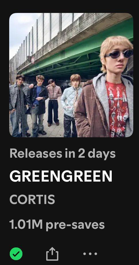 تجاوزت أغنية "GREENGREEN" لفرقة CORTIS المليون عملية حفظ مسبقة على Spotify.