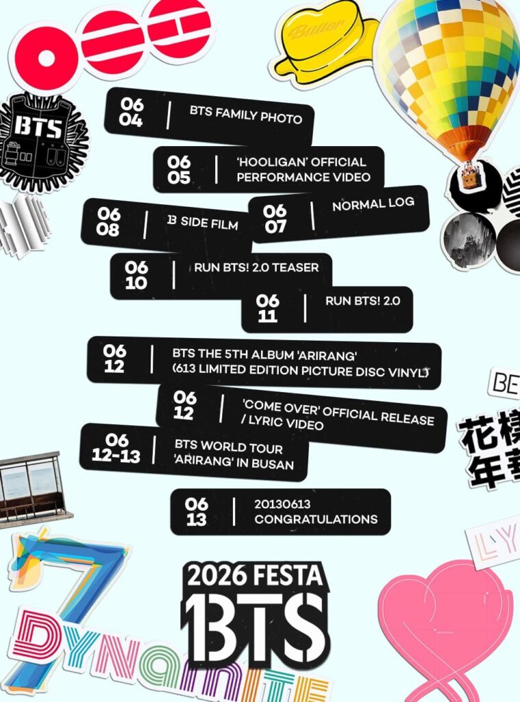 BTS - 2026 BTS FESTA (الجدول الزمني)