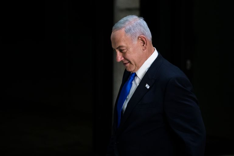 JERUSALEM, ISRAEL - DECEMBER 29: Israeli Prime Minister Benjamin Netanyahu attends a traditional government group photo at the President's house on December 29, 2022 in Jerusalem, Israel. Conservative Benjamin Netanyahu and a bloc of nationalist and religious parties won a clear election victory last month and will be sworn in as government to the Knesset today. This completes Netenyahu's political comeback with a record sixth term in office. (Photo by Amir Levy/Getty Images)