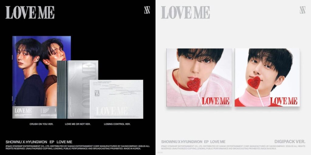Shownu X Hyungwon (MONSTA X) - الألبوم المصغر الثاني 'LOVE ME' (تفاصيل تغليف الألبوم)