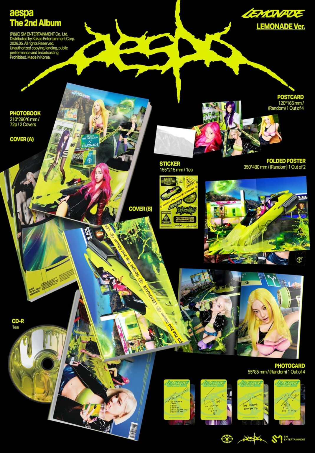 260522 aespa - الألبوم الثاني: LEMONADE (إصدار LEMONADE - معاينة تفاصيل الألبوم)