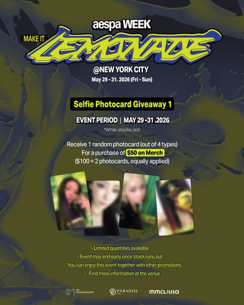 260527 aespa - الألبوم الثاني "LEMONADE" المنبثق في مدينة نيويورك (هدية بطاقة الصور والألبوم الموقع)