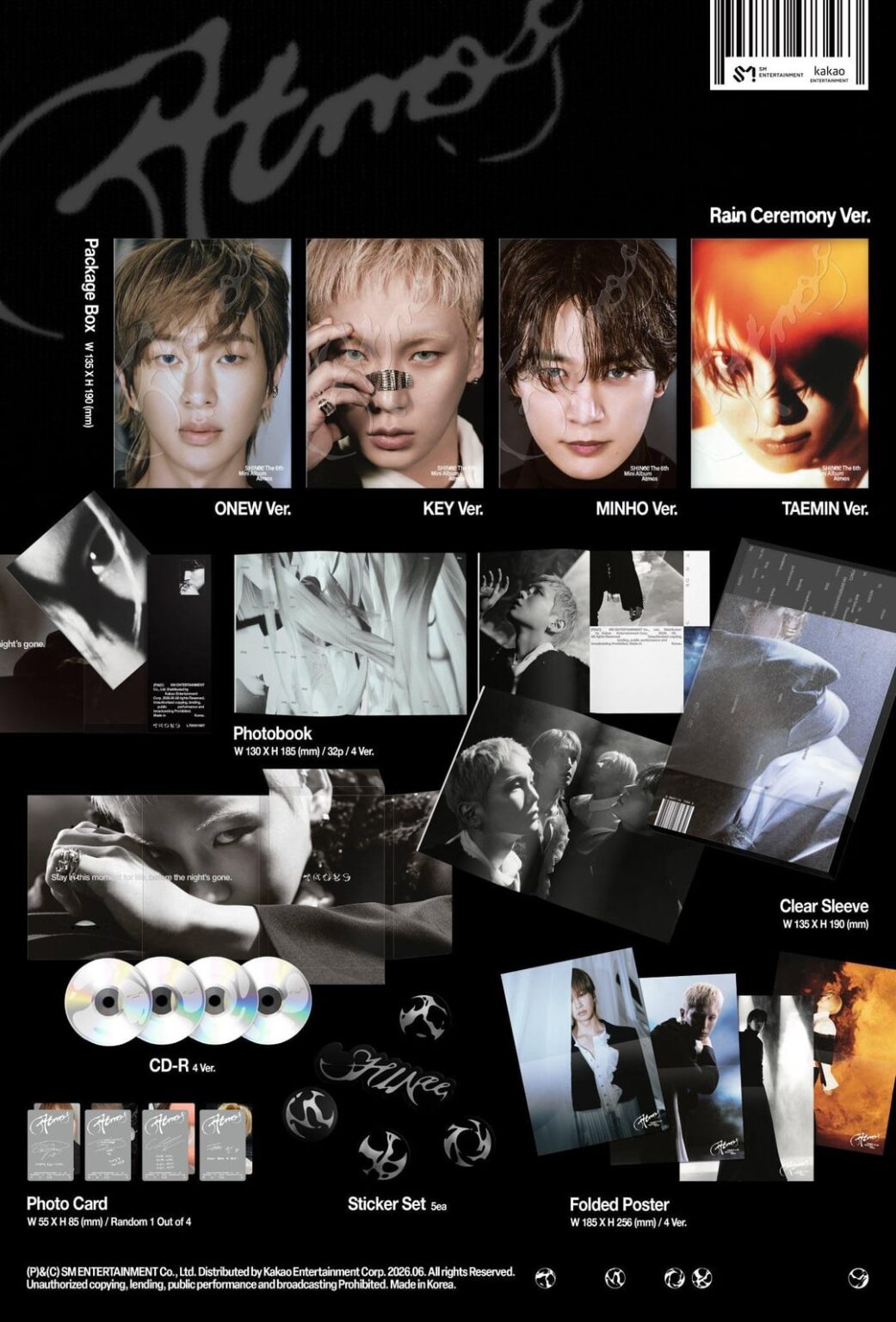 SHINee – الألبوم المصغر السادس: Atmos (تفاصيل الألبوم: إصدار Rain Ceremony – إصدار Prismic Atmos – إصدار Weather Rock – إصدار SMini) SHINee - الألبوم المصغر السادس: Atmos (تفاصيل الألبوم: إصدار Rain Ceremony - إصدار Prismic Atmos - إصدار Weather Rock - إصدار SMini)