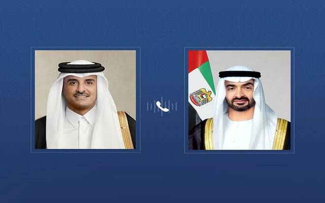 أمير قطر يتلقى اتصالاً هاتفياً من رئيس الإمارات أمير قطر يتلقى اتصالاً هاتفياً من رئيس الإمارات