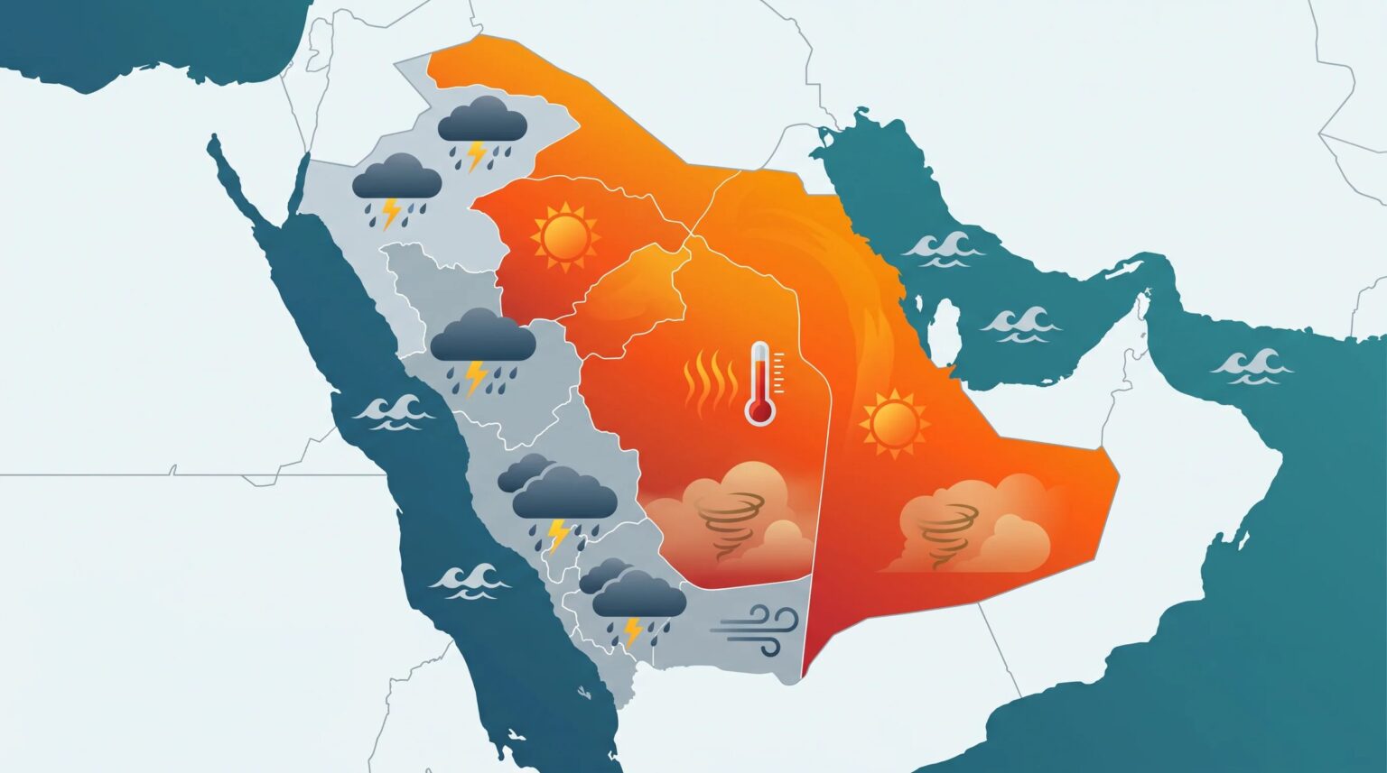الأرصاد: حر شديد على الشرقية والرياض وأمطار رعدية تهدد 4 مناطق الأرصاد: حر شديد على الشرقية والرياض وأمطار رعدية تهدد 4 مناطق