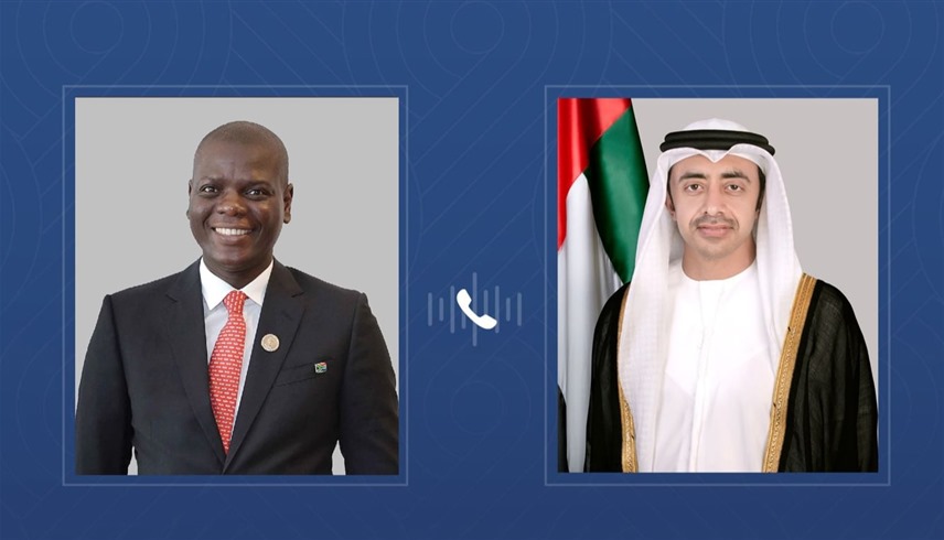 عبدالله بن زايد ووزير العلاقات الدولية في جنوب أفريقيا يبحثان تداعيات الاعتداءات الإيرانية