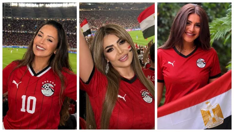 منة فضالي ودنيا عبدالعزيز ولقاء سويدان يدعمن المنتخب المصري منة فضالي ودنيا عبدالعزيز ولقاء سويدان يدعمن المنتخب المصري