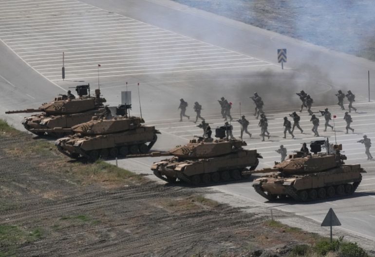 Turkish Armed Forces hosts massive EFES-2026 combined joint military exercise- - IZMIR, TURKIYE - MAY 21: A view of the daytime activities as part of the Distinguished Observer Day of the EFES-2026 Exercise, one of the largest combined joint exercises of the Turkish Armed Forces (TSK) in Izmir, Turkiye, on May 21, 2026. Over 10,000 personnel from 50 countries participate in the EFES-2026 Exercise, which aims to develop the military capabilities of joint headquarters and units formed with participant country elements and to maintain combat readiness to cover all assigned tasks.