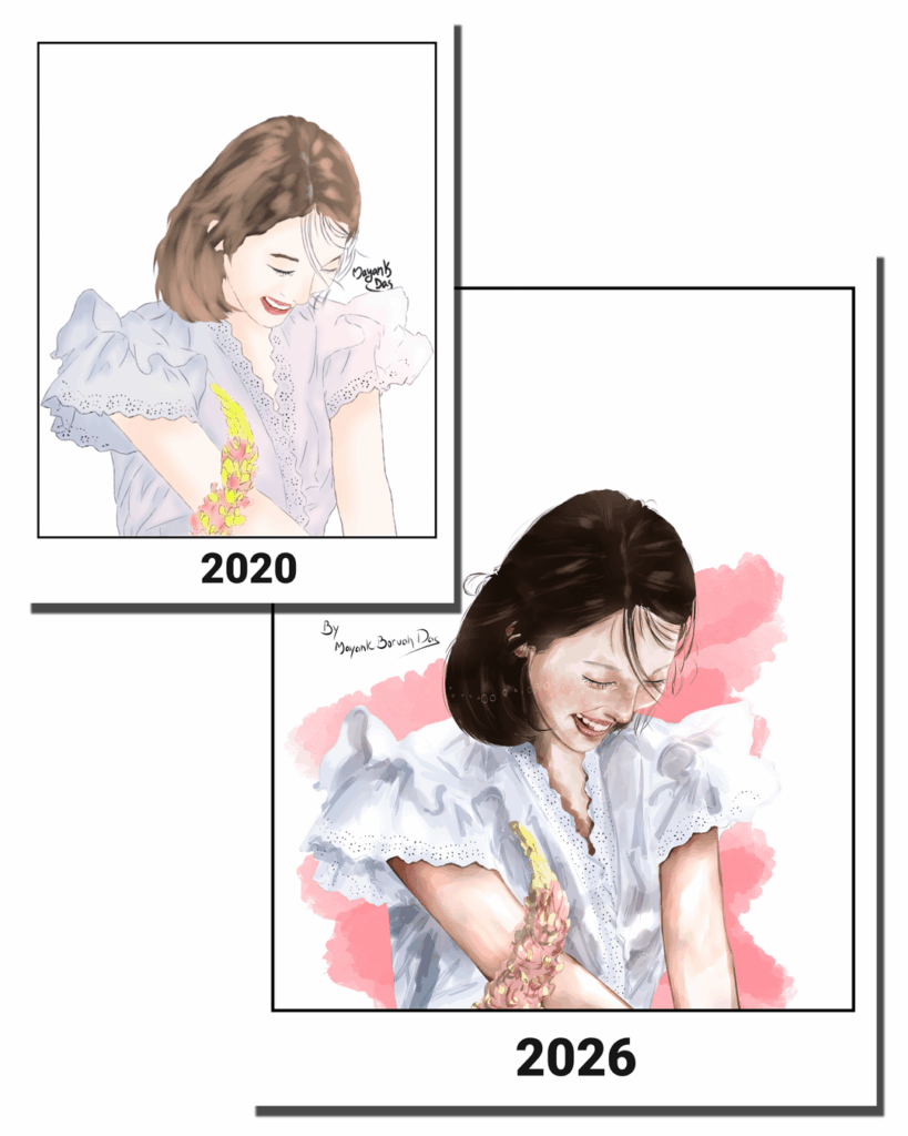 أعدت رسم لوحة فنية لـ Nayeon رسمتها في عام 2020.