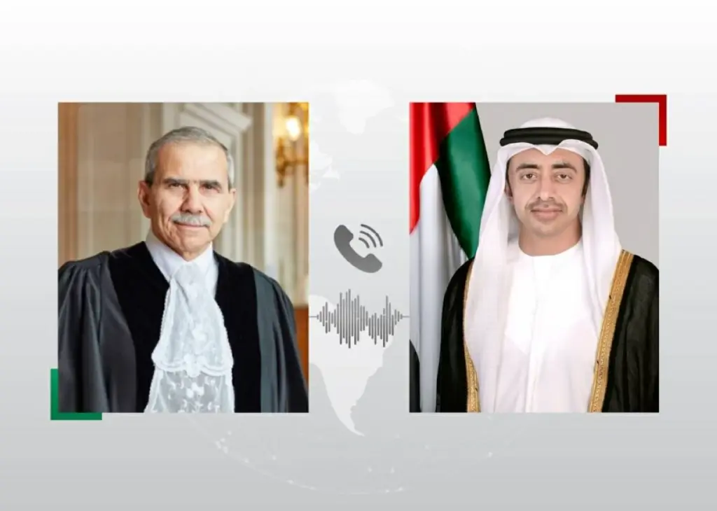 عبدالله بن زايد ونواف سلام يبحثان هاتفياً الأوضاع في لبنان