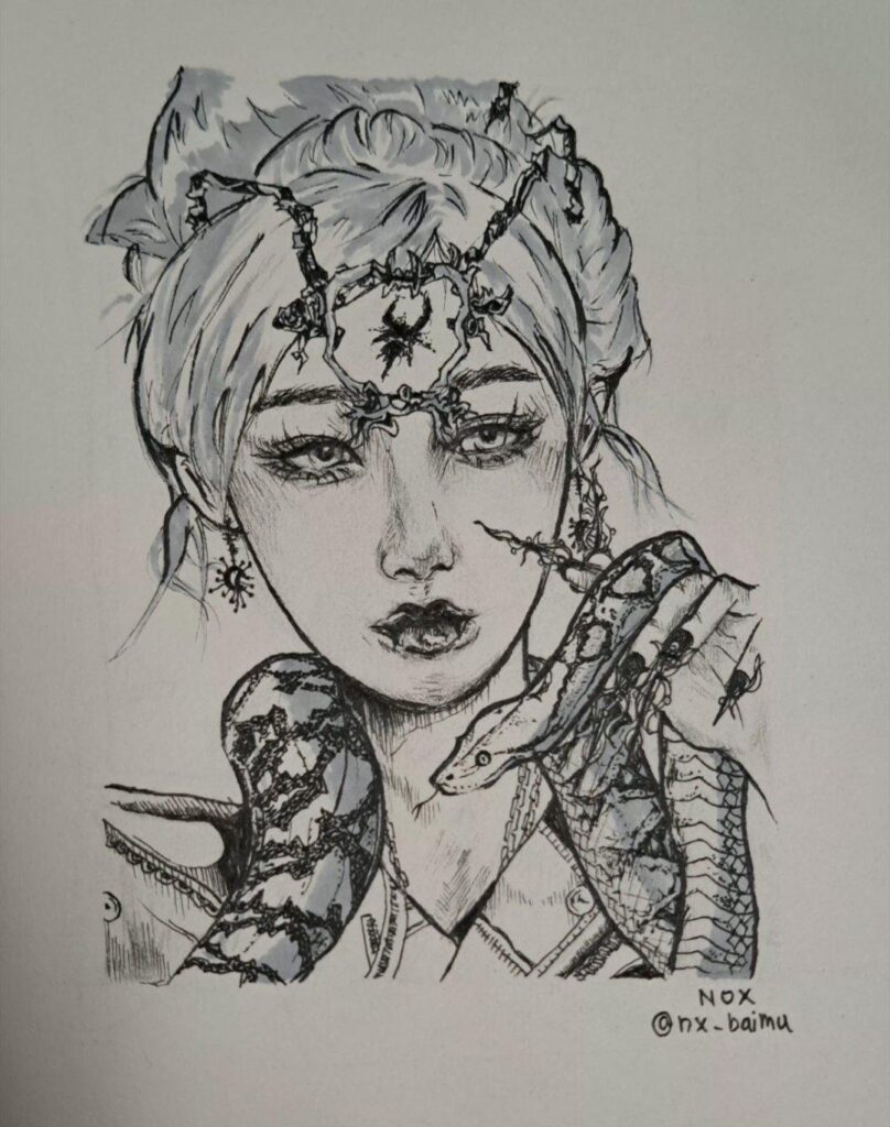 محاولة رسم 🐍جيجي لأول مرة مقابل عمولة~