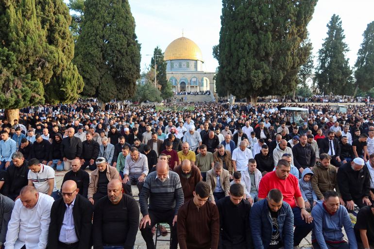 Muslim worshippers attend Eid al-Adha prayer at Al-Aqsa mosque, also known to Jews as the Temple Mount, in Jerusalem, May 27, 2026 REUTERS/ Sinan Abu Mayzer