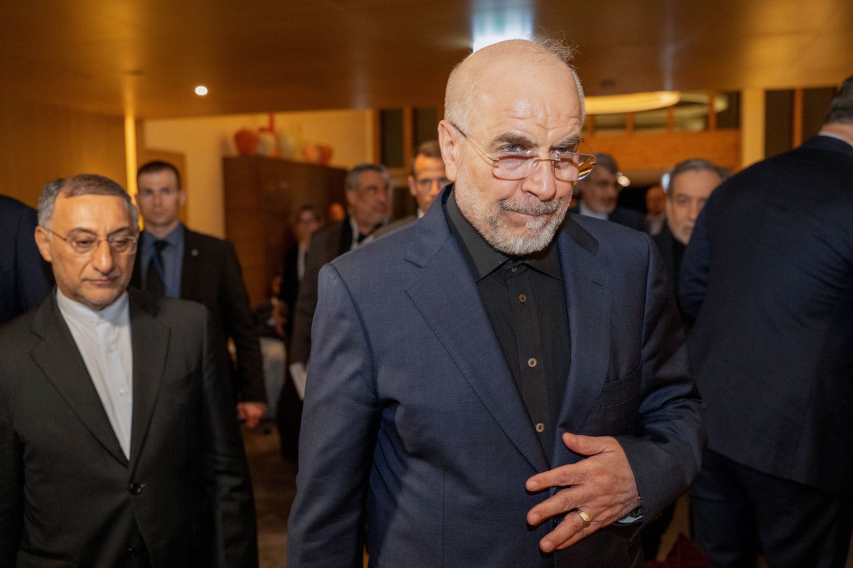 رئيس مجلس الشورى الإيراني محمد باقر قاليباف (أ ف ب).