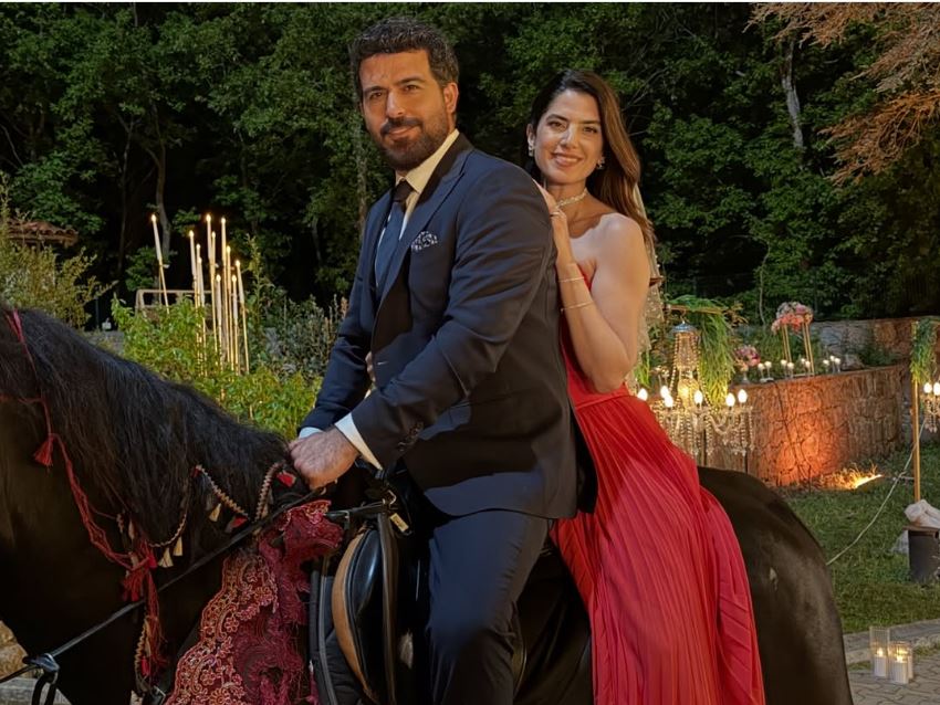 كارمن بصيبص ومحود نصر في المشهد الأخير من مسلسل ليل (انستغرام)