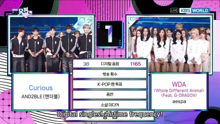 260605 aespa حصلوا على فوزهم الأول لأغنية "WDA (feat. G-DRAGON)" على KBS Music Bank