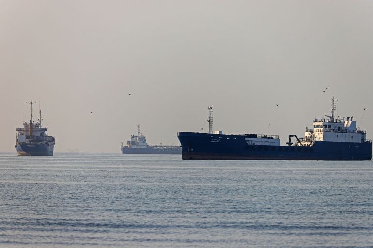 In this picture obtained from Iran's ISNA news agency on June 1, 2026, vessels sail at Suru Beach in Bandar Abbas along the Strait of Hormuz.