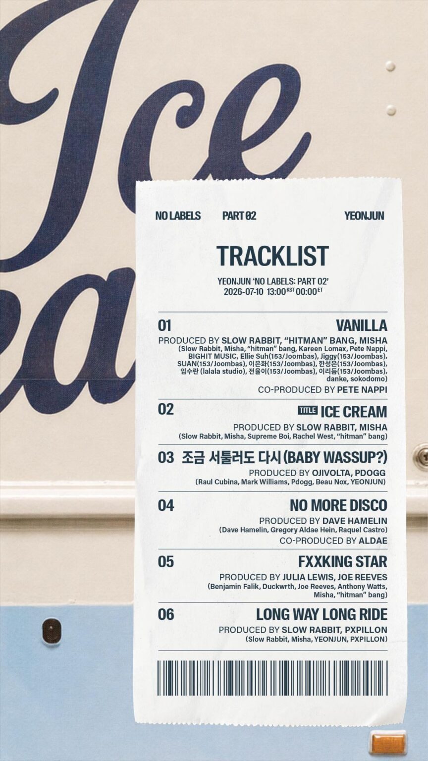 TXT (TOMORROW X TOGETHER) يونجون - الألبوم المصغر الثاني: NO LABELS PART 02 (Tracklist)