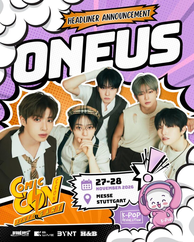 تم الإعلان عن ONEUS كعنوان رئيسي لـ K-POP REVOLUTION - Special Edition @ CCON | كوميك كون شتوتغارت، 27-28 نوفمبر