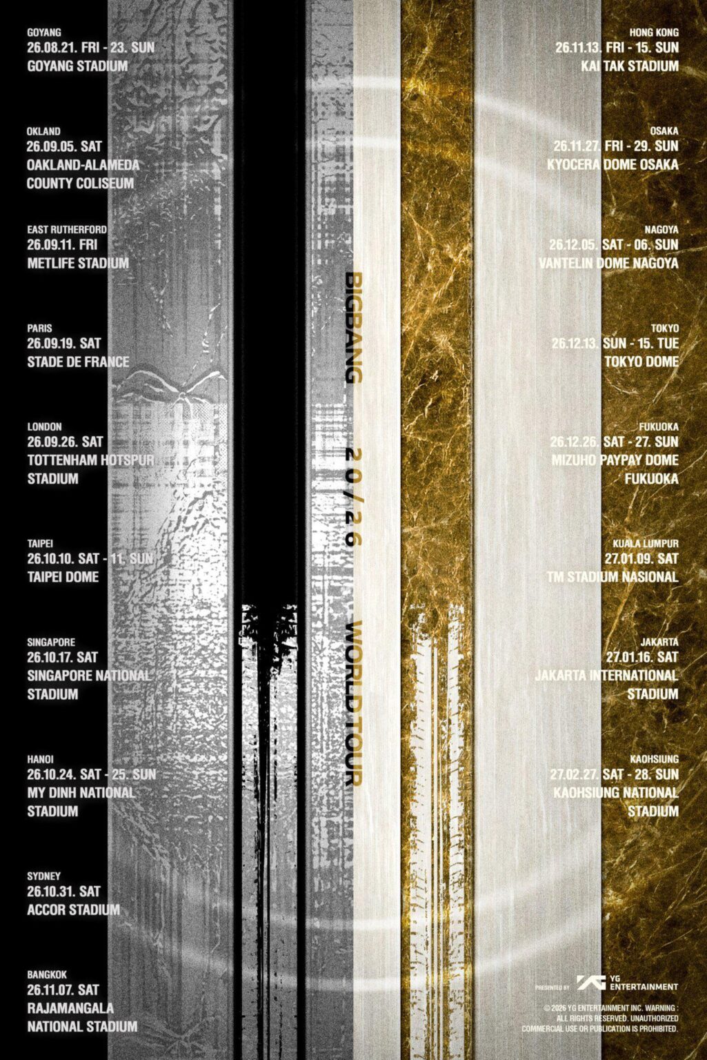 BIGBANG - الجولة العالمية 20/26 (إعلان التواريخ)