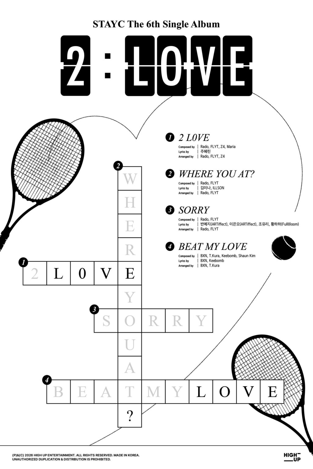 STAYC - الألبوم المنفرد السادس: 2:LOVE (قائمة الأغاني)