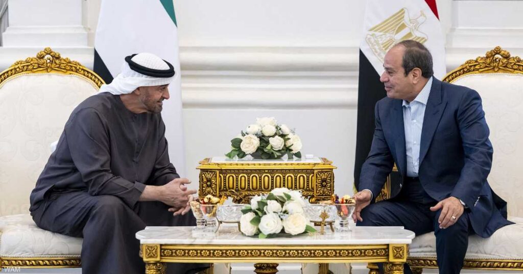 محمد بن زايد يصل العلمين ويبحث مع السيسي تعزيز التعاون محمد بن زايد يصل العلمين ويبحث مع السيسي تعزيز التعاون