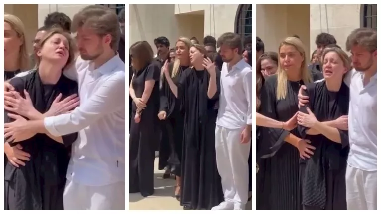 بالدموع.. نورا رحال تودع نجلها "أليكس" لـ مثواه الأخير