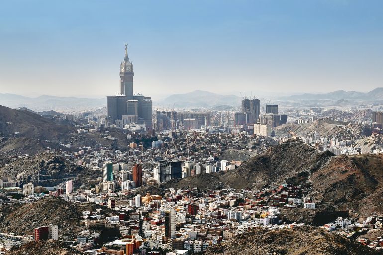 Aerial view of skyline of Mecca holy city in Saudia Arabia المصدر: أدوبي ستوك