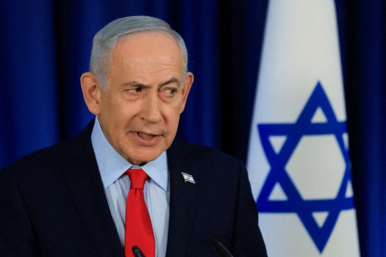 FILE PHOTO: Israeli Prime Minister Benjamin Netanyahu speaks during a press conference, amid the U.S.-Israel conflict with Iran, in Jerusalem, March 19, 2026. REUTERS/Ronen Zvulun/File Photo (رويترز)