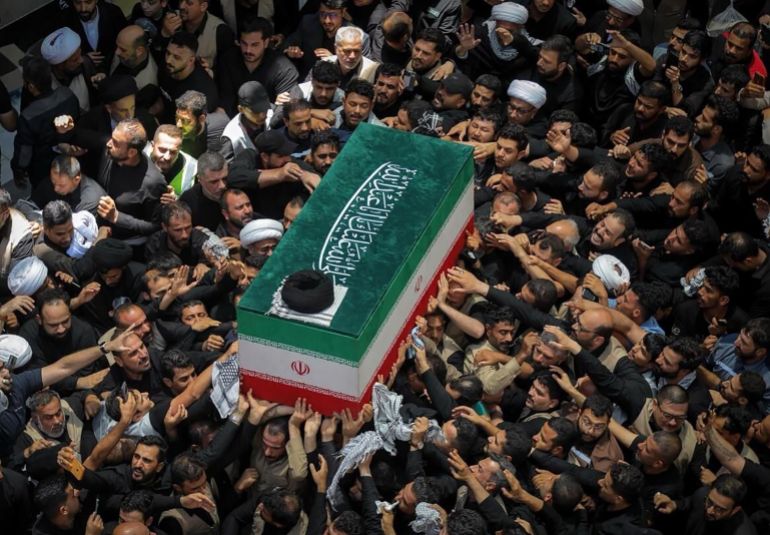 epa13098910 A handout photo made available by the Iranian Supreme Leader's office shows Iraqi Shiite during the funeral ceremony of the late Iranian supreme leader Ayatollah Ali Khamenei in city of Najaf, Iraq, 08 July 2026. A multi-day state funeral is held from 04 to 09 July 2026 for Khamenei who was killed in a joint US and Israeli airstrike on 28 February 2026. EPA/IRANIAN SUPREME LEADER OFFICE / HANDOUT RESTRICTIONS: NO Access Israel Media/Persian Language TV Stations Outside Iran/Strictly No Access BBC Persian/VOA Persian/Manoto TV/Iran International TV. (As mandated by Iran's Directorate General for Foreign Media) -- HANDOUT EDITORIAL USE ONLY/NO SALES