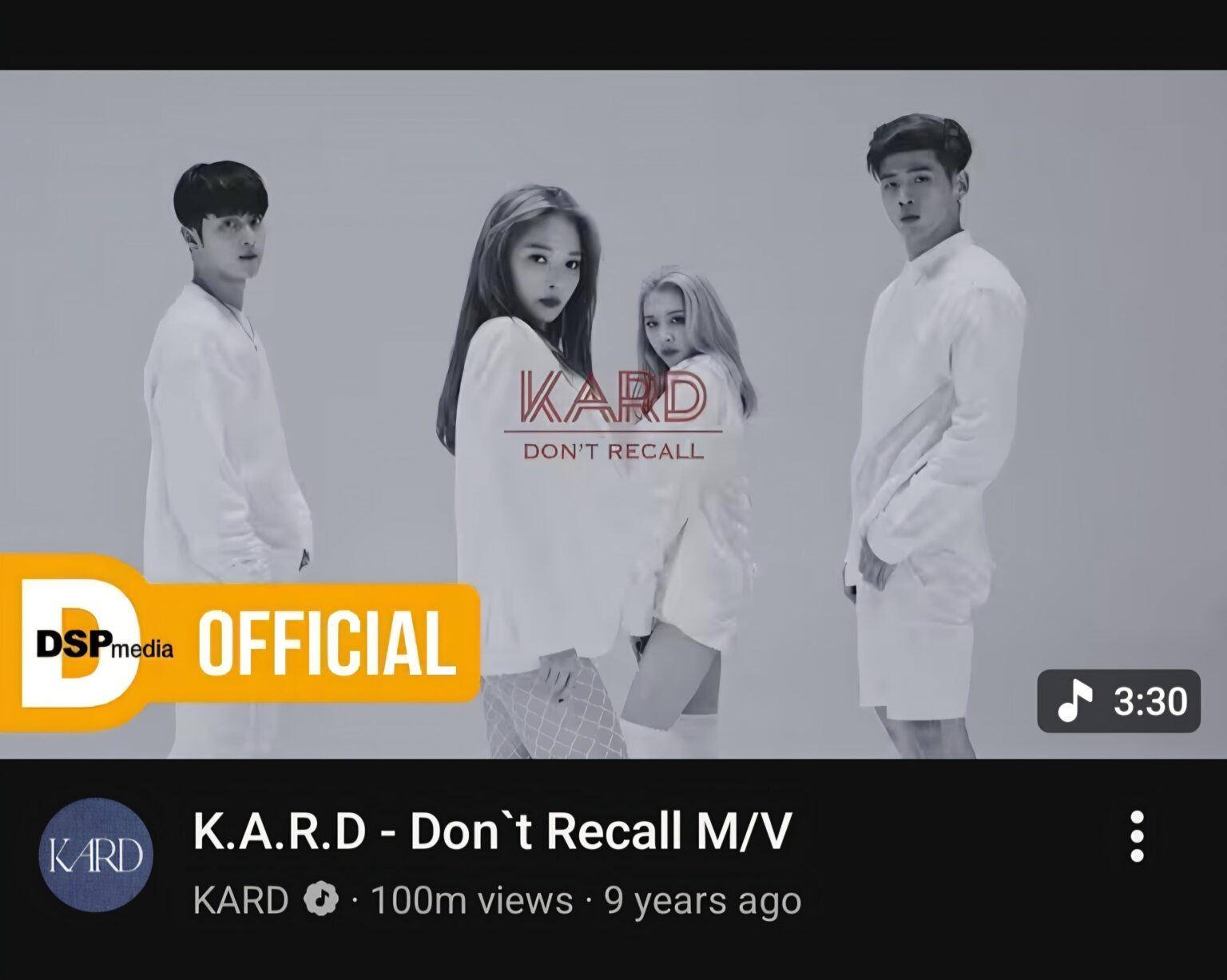 أغنية "Don't Recall" لفرقة KARD تصبح أول فيديو موسيقي يصل إلى 100 مليون مشاهدة
