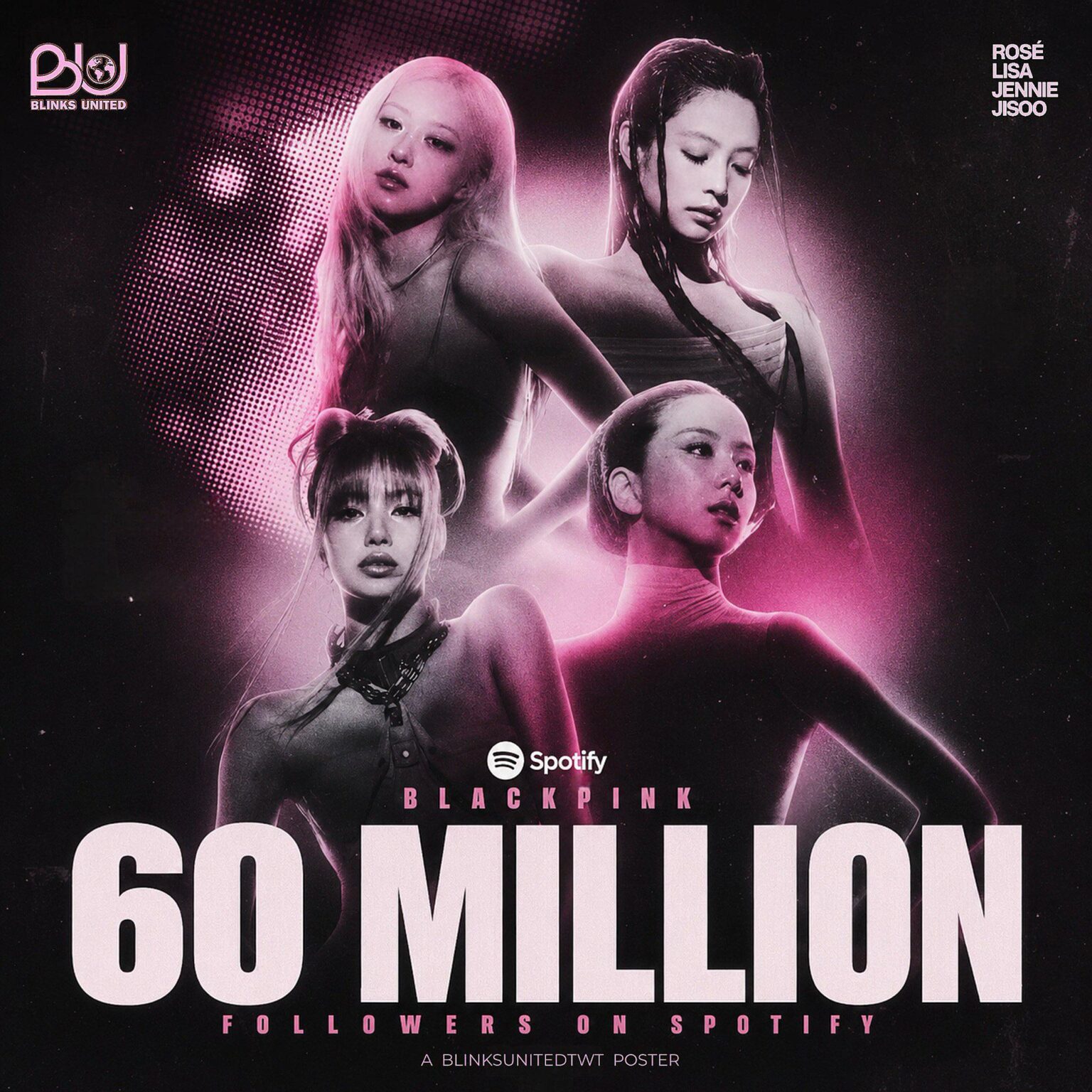 260707 BLACKPINK تجاوزت 60 مليون متابع على Spotify! إنهم أول فرقة فتيات والمجموعة الرابعة على الإطلاق تفعل ذلك!