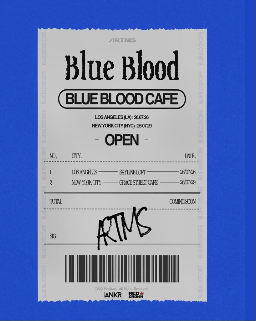 ARTMS - حدث Blue Blood Cafe في لوس أنجلوس ومدينة نيويورك (رسم إعلان)