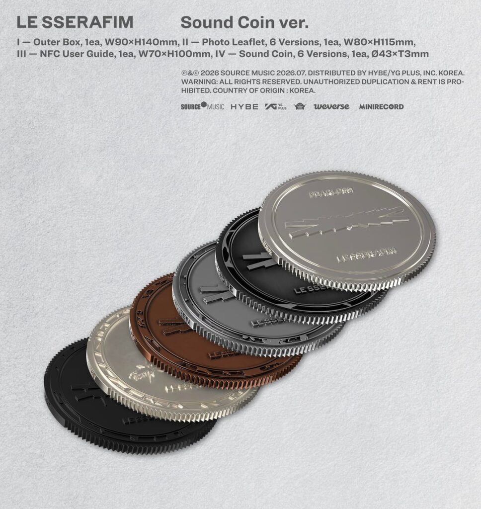 260702 LE SSERAFIM - ألبوم Sound Coin (معاينة ألبوم العملات المعدنية + معلومات الطلب المسبق)