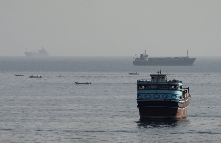 Vessels in the Strait of Hormuz, as seen from Musandam, Oman, August 3, 2026. REUTERS/Stringer TPX IMAGES OF THE DAY