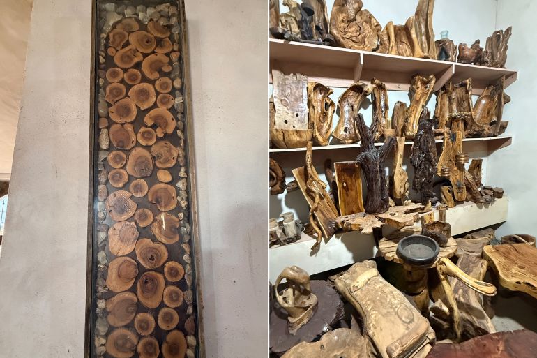 تحف وأعمال فنية شكلها الأسير صلاح حسين، حيث لشجر الزيتون امتيازات تجعله يحمل شعار الخلود