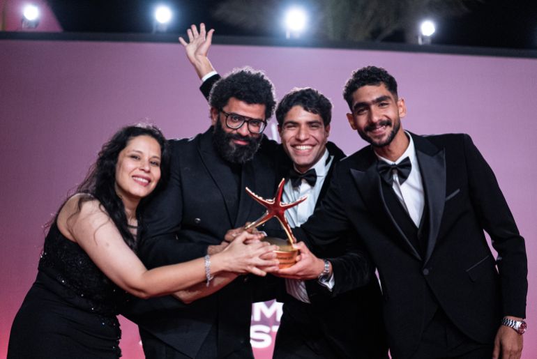 EL GOUNA, EGYPT - OCTOBER 23: Mohamed Hammad and Marwan Waleed attend the closing red carpet for the 9th El Gouna Film Festival 2026 on October 23, 2026 in El Gouna, Egypt. (Photo by Alessandro Levati/Getty Images)