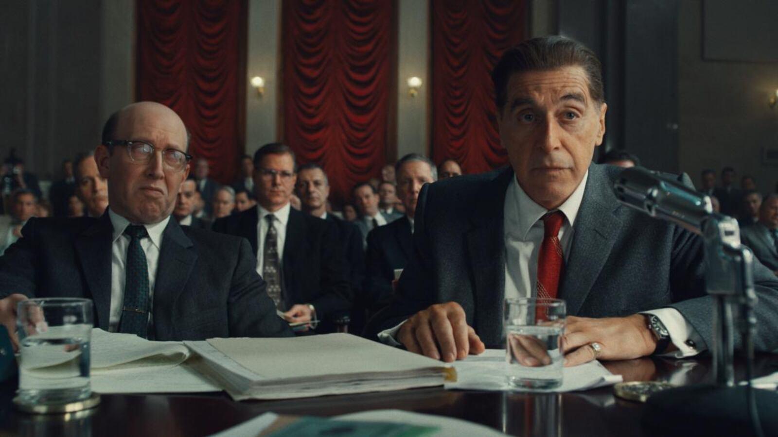 آل باتشينو في فيلم The Irishman عام 2019، من إخراج مارتن سكورسيزي، والذي نال عنه ترشيحه التاسع لجائزة الأوسكار. (Netflix / The Irish Times)